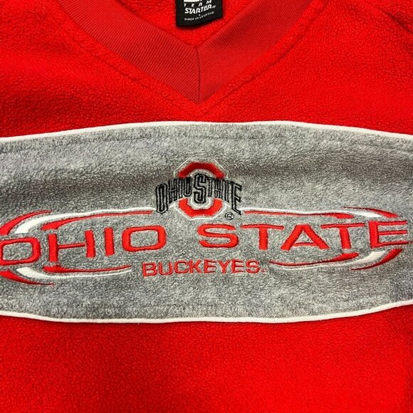 Vintage 90s Y2K Starter Team Ohio State Buckeyes OSU Pullover Fleece Sweatshirt - Picture 4 of 15